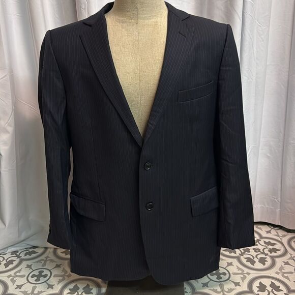 Brooks Brothers 1818 Fitzgerald Pin Striped Suit Jacket Size 44R C40 - Picture 2 of 12